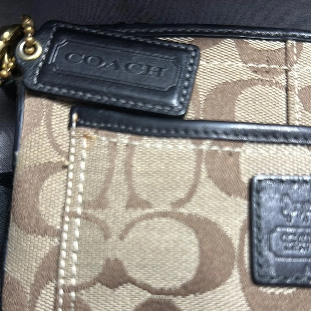 Coach Tan and Black Crossbody Bag